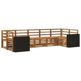 vidaXL Conjunto De Sof&aacute; Seccional 7 Pcs Natural Vidaxl