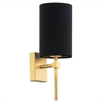 Netlighting Abruzzo Wall Lamp With Shade Black Brushed Brass