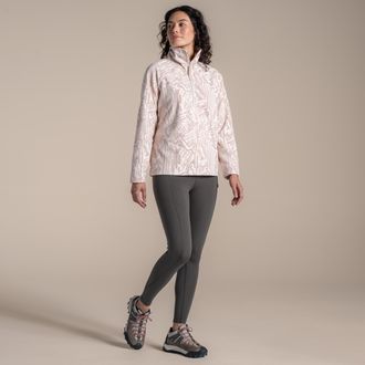 Craghoppers Dames/Dames Annjela Graphic Print Half Zip Fleece Top (Zachte champignon)