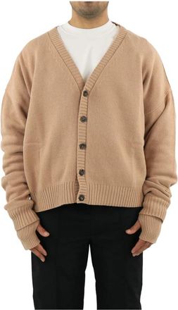 AMBUSH Oversized Logo Cardigan in Natuur - Heren - Vesten - Beige - S - Truien & Vesten