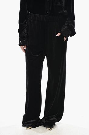 Dolce & Gabbana Pantaloni in Velour con Elastico in Vita Dolce & Gabbana