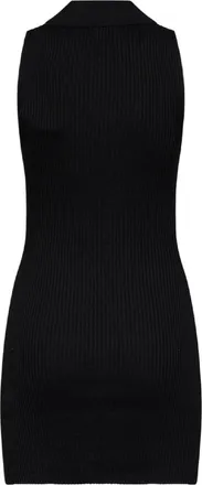 Diesel Womens Mini Dress M-Lilma Ribbed Knit Black Silk