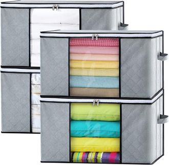 OEM Bolsa De Almacenamiento Grande, Juego De 4, Caja De Almacenamiento De Ropa, Funda De Almacenamiento De Edredones, Asa Reforzada, Cajas De Mudanza, Man
