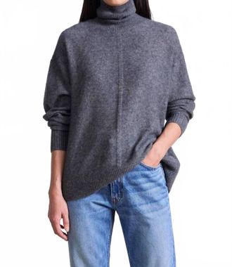 Apiece Apart Softest Tissue Weight Turtleneck Sweater In Charcoal