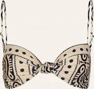 Johanna Ortiz Womens Bandana Marina Bikini Top In Ecru/black