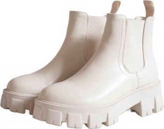 My Tribe Womens Lug Bootie Boots In Natural