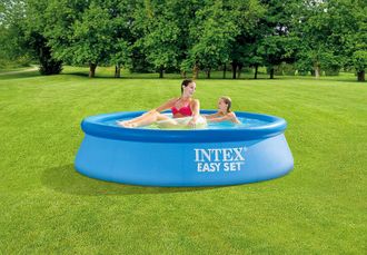 Intex 28108np - Piscina Fuori Terra Easy Set Rotonda, Pompa Filtro 1250 L/h, 1942 L, Pvc, Azzurro, 244x61 Cm