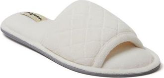 Dearfoams Beatrice Quilted Microfiber Terry Shower Slide Slipper in Muslin at Nordstrom, Size X-Large