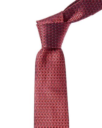 Canali Red Squares Silk Tie
