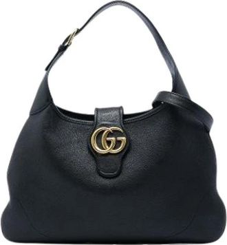 Gucci Pre-owned Aphrodite Schoudertas - Dames - Vintage Schoudertas - Zwart - ONE Size - Leer - Vintage