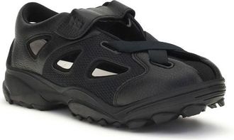Yohji Yamamoto Mens Black Calf Leather Bos Taurus Flat Sandals