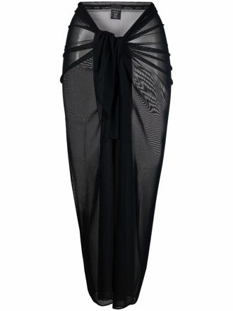Fisico sheer wrap-around sarong - Black