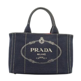 Prada Pre-owned Tote Bags, female, Blue, Size: ONE SIZE Pre-owned Canapa Tote Baltico