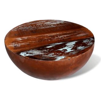 Berkfield Home Beautiful Coffee Table Bowl-shaped with Steel Base Solid Reclaime in Brown