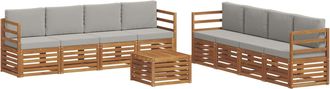 vidaXL Conjunto De Sof&aacute;s De Exterior 9 Uds. Natural Y Gris Claro Vidaxl