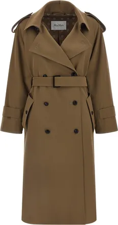 Max Mara Womens Brown Virgin Wool Coat Clothing