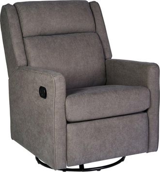 Flash Furniture Manual Reclining Glider Swivel Chair, Dark Gray