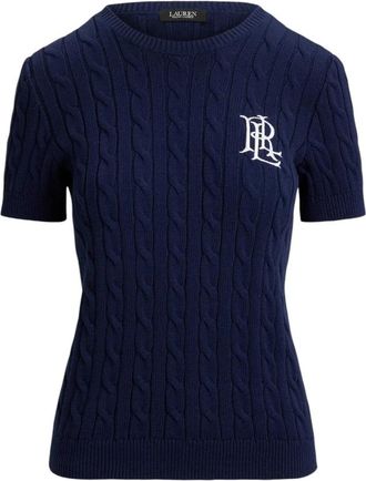Ralph Lauren Ronde hals knitwear - Dames - Ronde hals truien - Blauw - L - Katoen - Truien & Vesten