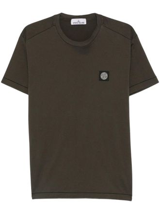 Stone Island Ss Patch Logo Solid Green T-Shirt