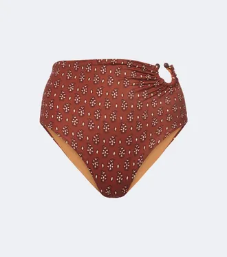 Johanna Ortiz Gathered printed bikini bottom