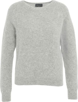 Roberto Collina Alpaca Blend Sweater With Chic V-Neck And Ribbed Details