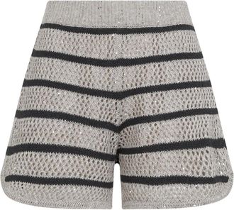 Brunello Cucinelli Shorts a righe - Toni neutri