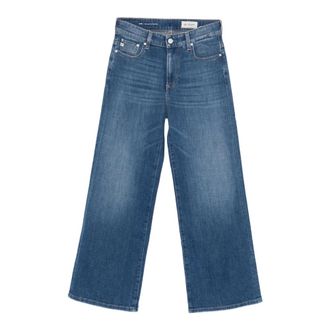 AG - Adriano Goldschmied AG Jeans, Wide Jeans, female, Blue, Size: W24 Saige Wide Leg Crop Jeans