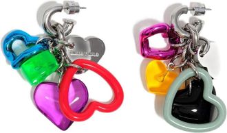 Bimba & Lola Veelkleurige oorbellen met hart bedel - Zilver