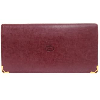 Cartier Bordeaux Leather Long Wallet (Bi-Fold) (Pre-Owned)