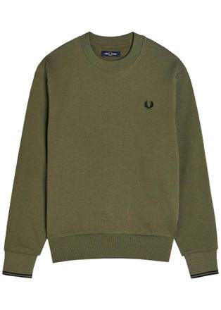 Fred Perry Logo-embroidered Cotton Sweatshirt - Green - Xxl