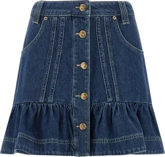Farm Rio Farm Rio, Rokken, Dames, Blauw, W26, Katoen, Minirok met ruches