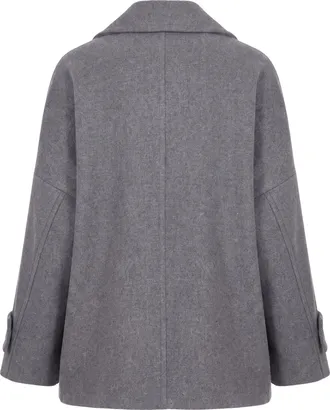 Liu Jo Wool-Blend Oversized Cocoon Coat - Gray