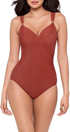 Miraclesuit Razzle Dazzle Siren One-Piece Swimsuit in Terra at Nordstrom, Size 16