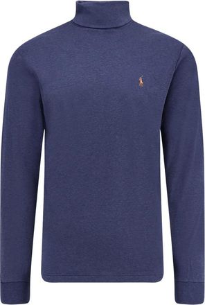 Polo Ralph Lauren Geborduurde Logo Sweaters Klassieke Pasvorm - Heren - Coltruien - Blauw - 2XL - Katoen - Truien & Vesten