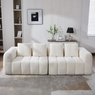 STILVORA 3-sof&aacute; Comprimido De 3 Plazas (260x94,5x80cm), Sof&aacute; Con Cojines De Asiento Profundo Y Reposabrazos, Sin Necesidad De Montaje Para Sala De Estar Y Dorm