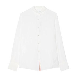 Paul Smith Shirts, female, White, L, Silk Spray Swirl Placket Shirt