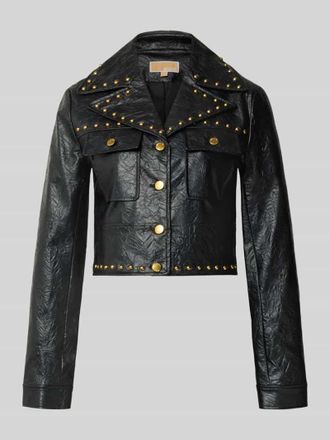 Michael Kors Cropped Jacke in Leder-Optik Modell STUDDED in Black, Gr&ouml;&szlig;e 34