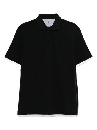 Brunello Cucinelli Polo con bordo a contrasto - Nero