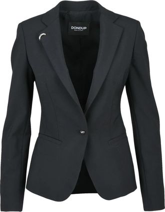 Dondup Getailleerde Blazer Jas - Dames - Blazers - Zwart - M - Leer - Jassen