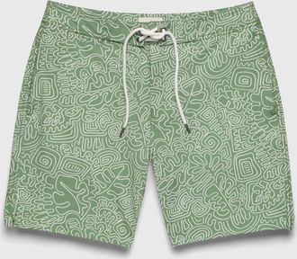 Surfside Supply Co. Duke 7.25 Doodle Boardshort in Turf Green at Nordstrom, Size Xx-Large