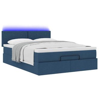 vidaXL Vidaxl - Estructura De Cama Otomana Colch&oacute;n Tela Azul Pardo 140x200cm