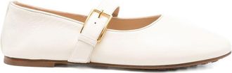Dear Frances Buckle-Strap Leather Ballet Flats - Womens - Calf Leather/Leather/Rubber