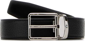 Montblanc Black Leather Reversible Belt