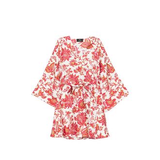 Etro Floral-print Tie-waist Mini Dress