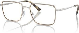 Michael Kors 56mm Rectangle optical glasses in Silver at Nordstrom