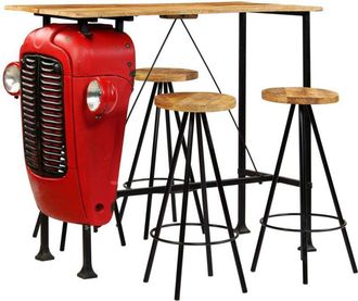 vidaXL Set De Muebles De Bar 5 Pzas Madera Maciza Mango 120x60x107 Cm Vidaxl