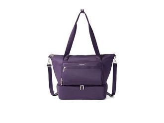 Baggallini Park Ave Overnight Tote Tote Handbags Deep Grape Twill