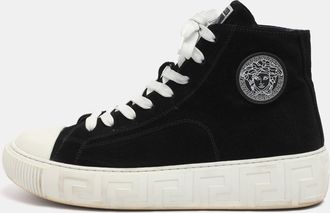 Versace Black Suede High Top Sneakers