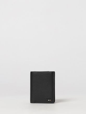 HUGO BOSS Bifold Wallet in Grained Synthetic Leather with Emed Logo and Coin Pocket