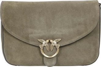 Pinko Love Satchel Classic Suede - - Bags - Donna - Verde - ONE SIZE